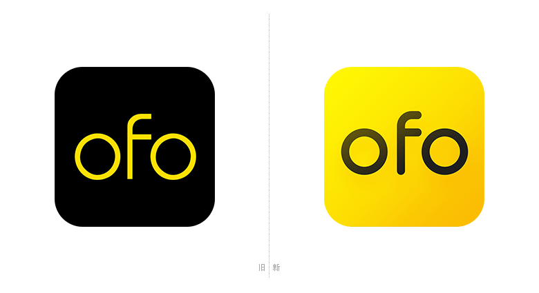 ofo小黄车单车LOGO，ofo小黄车单车标志，共享单车品牌设计，ofo小黄车单车品牌形象设计